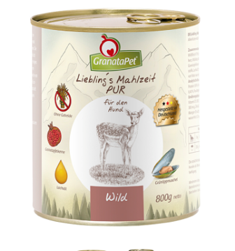 GRANATAPET UMIDO Grain Free Ipoallergenico PUR ALLA SELVAGGINA 800 GR LIEBLING's MAHLZEIT