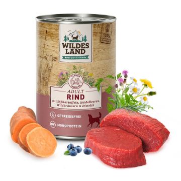 WILDES LAND MANZO PATATE E MIRTILLI 400 GR  UMIDO CANE COMPLETO 