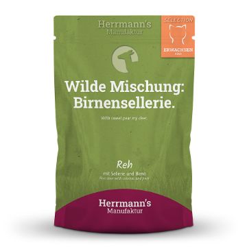 100 GR . HERRMANN'S BIO CERVO sedano e pera UMIDO GATTO  COMPLETO