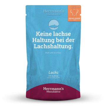 HERRMANN'S BIO SALMONE con albicocca  150 GR . UMIDO CANE COMPLETO