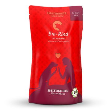 HERRMANN'S BIO MANZO con patate 130 GR . UMIDO CANE COMPLETO 