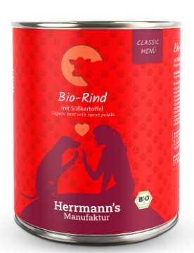 HERRMANN'S BIO MANZO E PATATE DOLCI UMIDO CANE COMPLETO 800G