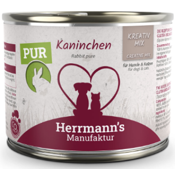 HERRMANN'S KREATIV MIX CONIGLIO PUR UMIDO CANE - GATTO COMPLETO 200G