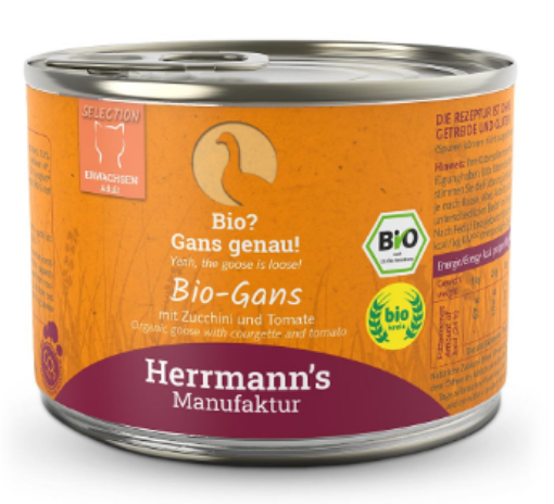 HERRMANN'S BIO OCA CON ZUCCHINE E POMODORINI UMIDO GATTO COMPLETO 200G