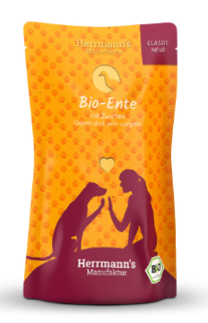 HERRMANN'S BIO ANATRA con zucchine UMIDO CANE COMPLETO 130gr