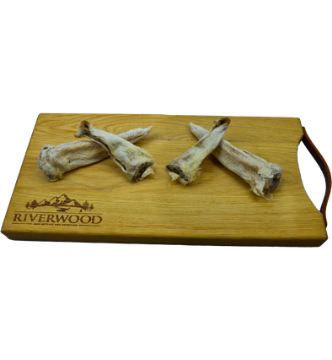 RIVERWOOD 6/8 ORECCHIE DI AGNELLO con PELO CONF. 100 GRAMMI SNACK PER LA MASTICAZIONE 