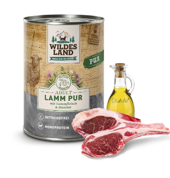 WILDES LAND AGNELLO  PUR  400 GR  con OLIO DI CARTAMO UMIDO CANE COMPLETO 