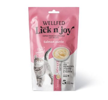 SNACK CREAMY SALMONE LICK&JOY 5 X 14 GR WELLFED 
