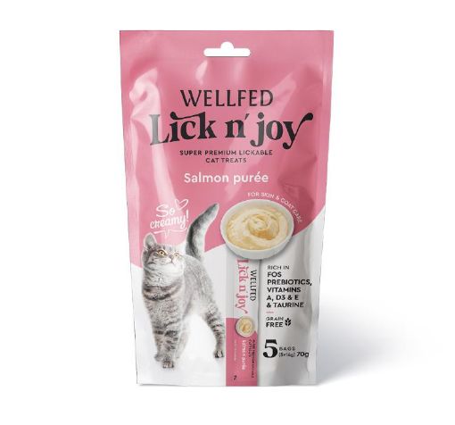 SNACK CREAMY SALMONE LICK&JOY 5 X 14 GR WELLFED 